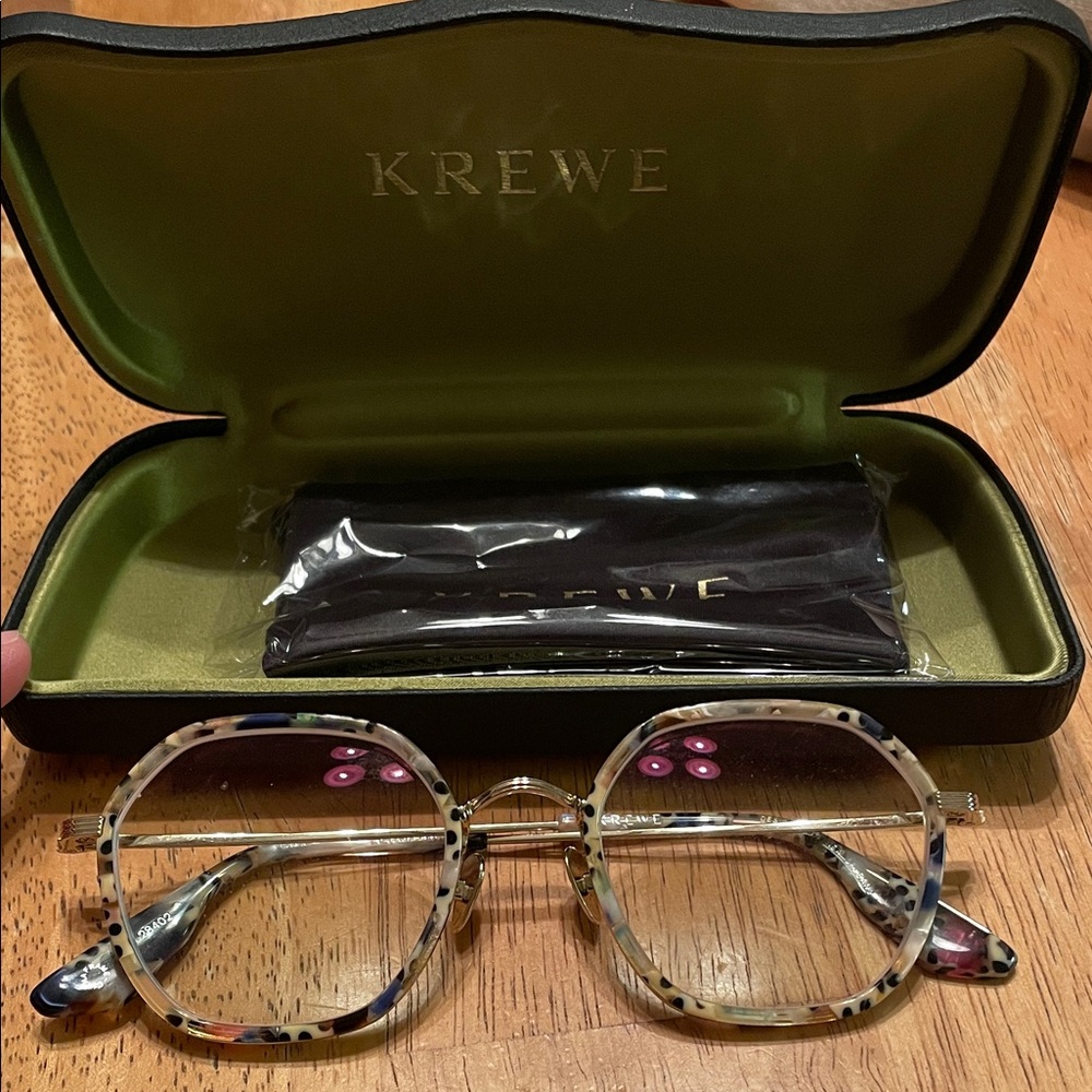 KREWE Multicolor Square Glasses with Gold
